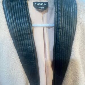 Bebe Black and Cream Women's Jacket